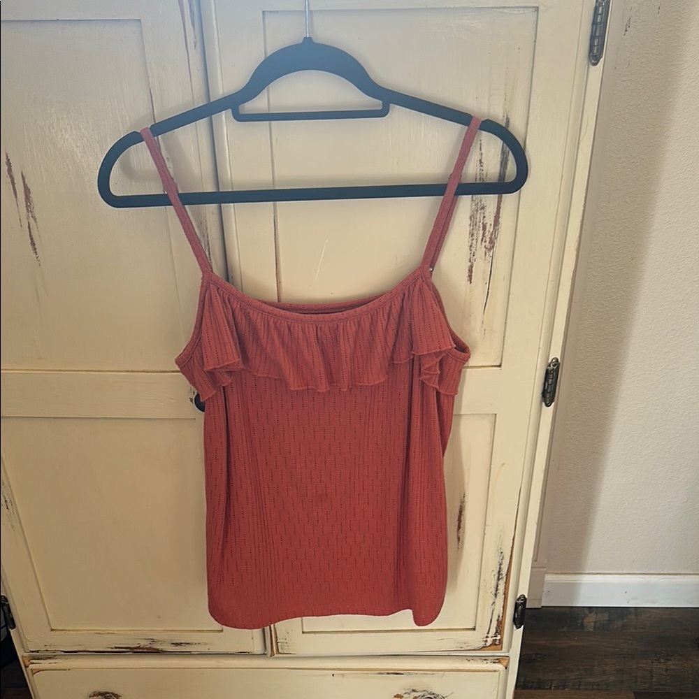 Maurices Coral Camisole with Ruffle Detail